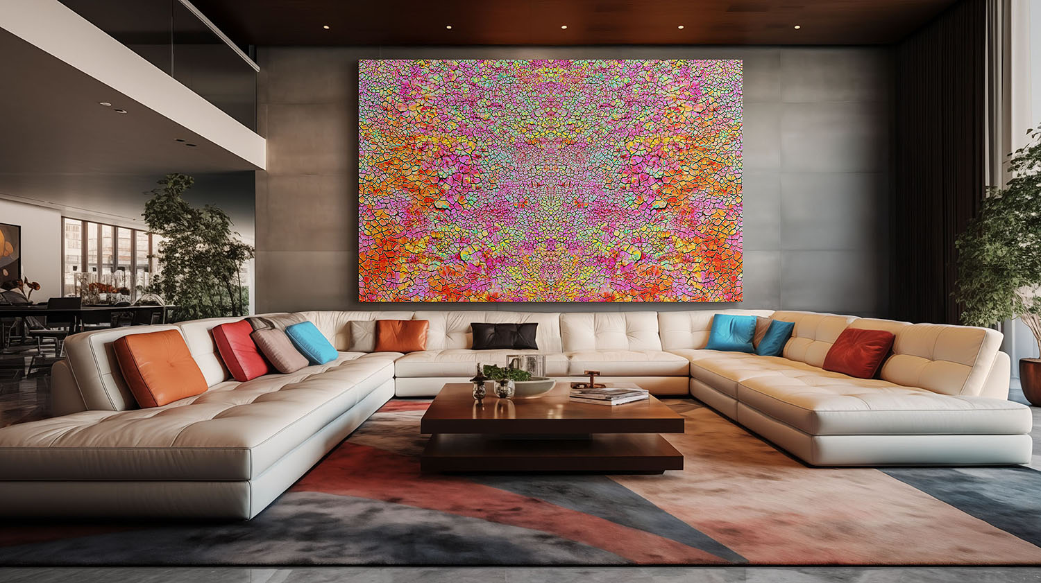 Interior view featuring a large-format Fine Art print by Irina Hurme, displayed in a styled space. Example of approximate scale, framing and visual presence in situ.