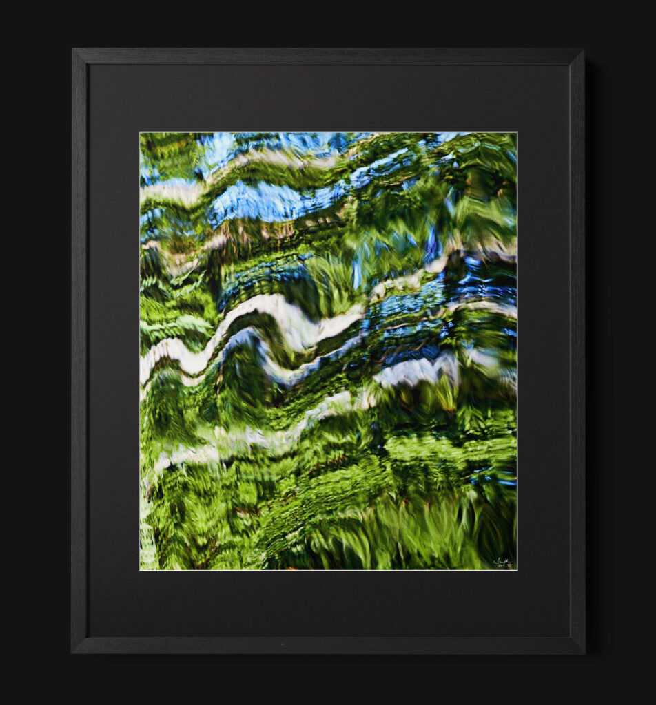 Galleria Green, Natura Nordica framed behind Optium Museum Acrylic®.